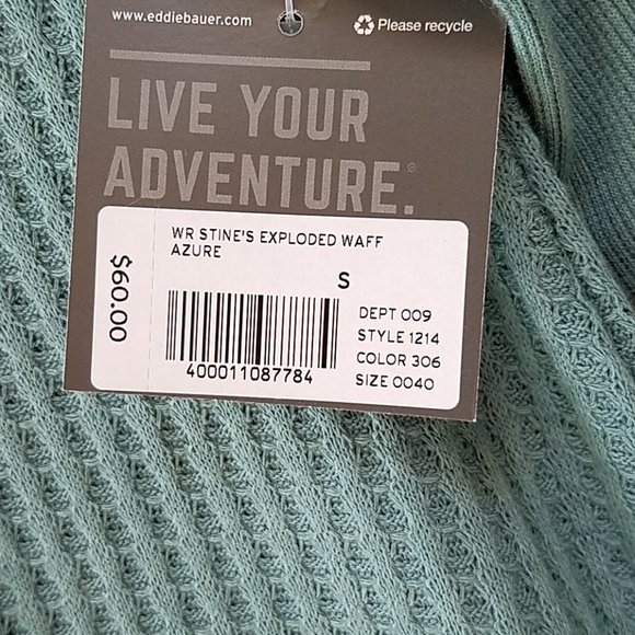 NWT Eddie Bauer Stine's "Exploded" Waffle Tunic - Picture 5 of 5